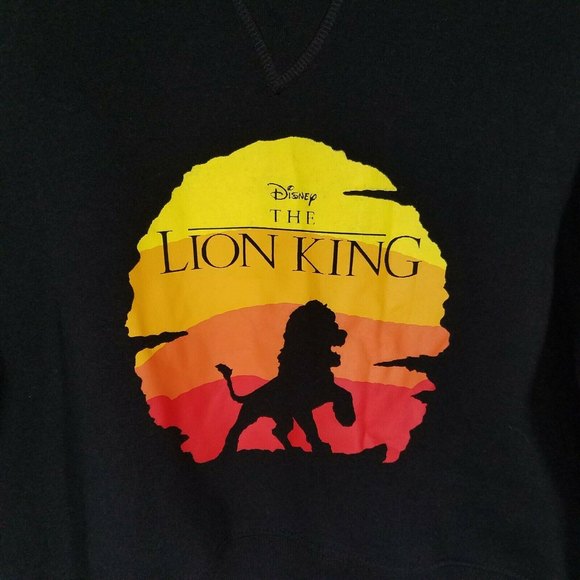 Disney Lion King Womens Small Black Crop Pullover Sweatshirt Cotton Poly Blend - Picture 2 of 8